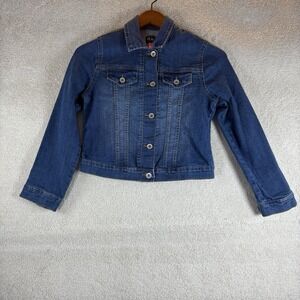 Girls The Childrens Place‎ Girls Medium Blue Denim Jean Jacket Large L 10/12
